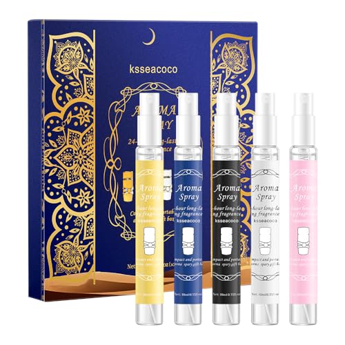 Fragrance Spray Series 5-piece mini gift set, long-lasting fragrance, multiple scents, convenient for carrying during travel and gatherings for women