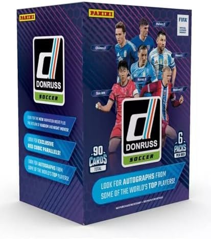 2024/25 Panini Donruss Soccer 6-Pack Blaster Trading Card Box (Blaster Exclusive Red Cubic Parallels)