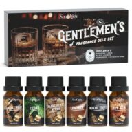 Gentleman Fragrance Oils Set, Essential Oil for Diffuser, Diffuser Oil, Use for Soap Candle Making, Sandalwood, Cedar, Rum, Leather, Smoky Oud, and Frankincense & Myrrh