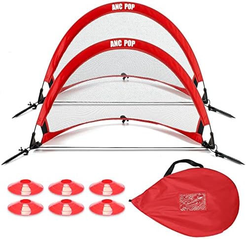 Portable Pop Up Soccer Goal Net Set for Kids or Adaults Trainning and Backyard Playing with Carrying Case, Training Cones and Target