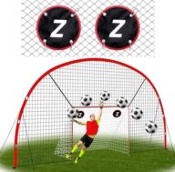 3-in-1 Soccer Goal with Backstop Net & Rebounder, 21x10ft Soccer Rebounder Net with 2 Targets, 36-Strand PE Net, Soccer Training Equipment for Shoot Pass Ball Control Backyard Game