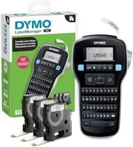 DYMO LabelManager 160 Portable Label Maker Bundle, Easy-to-Use, One-Touch Smart Keys, QWERTY Keyboard, Large Display, For Home & Office Organization, Includes 3 D1 label cassettes
