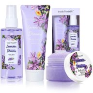 BODY & EARTH Body Mist Gift Set – Spa Gifts for Women, Perfume, Body Lotion, and Body Scrub in a Lavender Dreams Box- Perfect Birthday Gifts for Moms, and Special Occasions,Unique Gift Ideas for Her