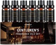 Essential Oils Set, Men Scents Fragrance Oil Aromatherapy Essential Oils Kit for Diffuser (6x10ML) – Sandalwood, Cedar, Leather, Sweet Tobacco, Rum, Cologne Aromatherapy Oils Gift for Men