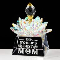 Gifts for Mom – Handmade Crystal Lotus Decorative Perfume Bottles – Mother’s Day Best Gift for Mom from Daughter Son who has everything – Love Reminder Gifts for Birthday Thanksgiving Christmas