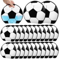 24pcs Soccer Snack Bags with Handles Reusable Sealed Candy Bags, Stand-up Bottom Goodie Bags for Soccer Sport Game Day Practice Birthday Gifts and Soccer Party Supplies, Soccer Training Treat Bags