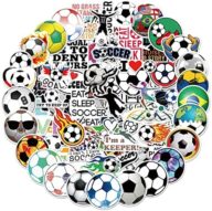 100PCS Soccer Stickers for Scrapbooking, Vinyl Waterproof Stickers for Water Bottles, Soccer Team Gifts for Kids Teens, Christmas Stocking Stuffers for Kids Boys Girls