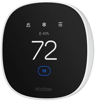 ecobee Smart Thermostat Essential – Energy Star Certified programmable Wi-Fi Thermostat – Works with Siri, Alexa, and Google Assistant