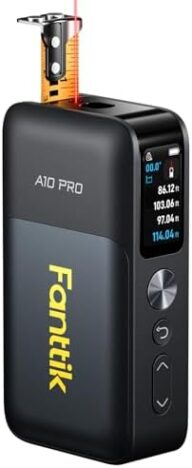 Fanttik A10 Pro 2-in-1 Digital Laser Tape Measure with HD IPS Color Display, 165Ft Rechargeable Laser Measurement Tool & 9.8Ft Measuring Tape, 6 Units Selectable, for Distance/Area/Volume