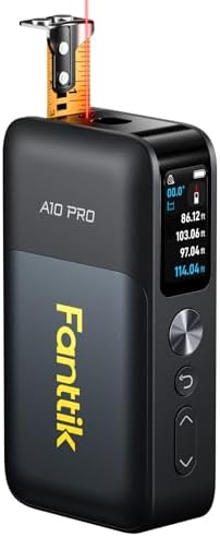 Fanttik A10 Pro 2-in-1 Digital Laser Tape Measure with HD IPS Color Display, 165Ft Rechargeable Laser Measurement Tool & 9.8Ft Measuring Tape, 6 Units Selectable, for Distance/Area/Volume