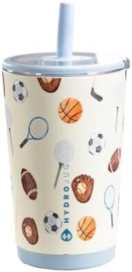 HydroJug Everyday Tumbler 14 oz – Ceramic-Lined Insulated Tumbler with Straw and Soft-Touch Lid, Cup Holder Friendly, Double-Wall Vacuum Insulation, Reusable Travel Cup – Sports
