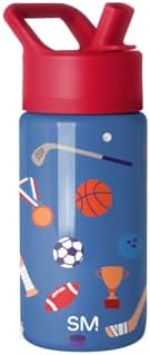 Simple Modern Kids Summit Water Bottle with Straw Lid | 14oz Stainless Steel Cup Insulated Tumbler for Toddlers, School | Sports Balls