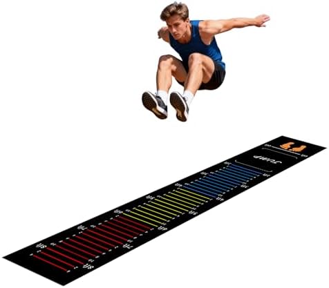 Long Standing Jump Mat Non-Slip Broad Measurement Jumping Rope Pad Foldable Yoga Mat for Gym, Outdoor Exercise, Home Workout
