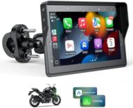 WonVon 5 Inch Motorcycle Carplay GPS Navigation System with Apple Carplay and Android Auto Portable Screen with Dual Bluetooth, Navigation, Siri, Google Assistant（Not Inchluded TPMS）