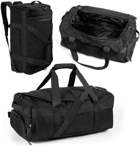 3-in-1 Duffle Bag Backpack with Shoe & Laptop Pocket, Cup Holder, Ventilated Gym & Travel Bag