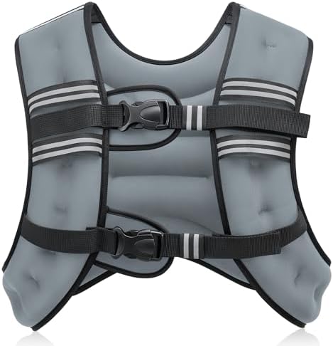 ZELUS Weighted Vest, 6lb/8lb/12lb/16lb/20lb/25lb/30lb Weight Vest with Reflective Stripe for Workout, Strength Training, Running, Fitness, Muscle Building, Weight Loss, Weightlifting