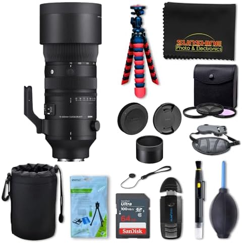 Sigma 70-200mm f2.8 DG DN OS Sports Lens for Sony E with Sunshine Photo Professional Bundle – 4 Years USA Manufacturer Warranty