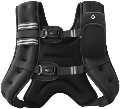 ZELUS Weighted Vest, 6lb/8lb/12lb/16lb/20lb/25lb/30lb Weight Vest with Reflective Stripe for Workout, Strength Training, Running, Fitness, Muscle Building, Weight Loss, Weightlifting
