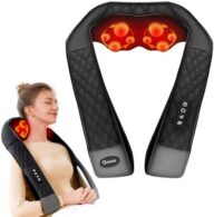 Shiatsu Neck and Back Massager with Heat, Neck and Shoulder Massager, 4D Deep Tissue Kneading Massage for Leg, Full Body Muscle Pain Relief, Ergonomic Design, Ideal Gifts for Women Men, Not Cordless