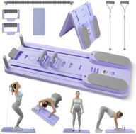 Pilates Board-Pilates Reformer Set 6 in 1 Multifunctional Abdominal Pilates Board for Home Workout Equipment, Foldable Pilates Portable Reformer Machine, Ab Board Trainer for Women