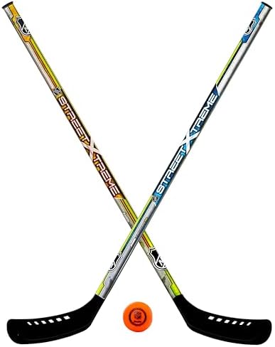 Franklin Sports NHL Kids Street Hockey Stick Set – Includes (2) Youth Street Hockey Sticks + (1) Outdoor Roller Hockey Ball – Perfect Hockey Starter Set for Kids