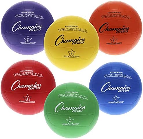 Champion Sports Rubber Volleyballs – Durable Official Size Balls for Game & Practice Use, Indoor/Outdoor Play
