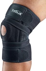 Knee Brace Meniscus Tear Support For Arthritis Acl, Mcl Pain Patented 4-way Adjustable Wraparound Strap Dual Side Stabilizer For Patella Stability Size [medium]