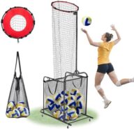 VEVOR Volleyball Training Net System,8 * 11/12 * 11ft/Pitching Practice/Spiking Practice/14 Net,Portable Net Station, Easy Setup Indoor Outdoor Target Net for Serving Spiking Setting