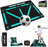 Soccer Training Equipment,Soccer Training Mat Improve Strength,Agility and Coordination,Anti-Slip Silent Absorption Soccer Footwork Training Mat,Soccer Trainer for Indoor/Outdoor Drills
