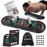 HOTWAVE Push Up Board Fitness, Portable Foldable 20 in 1 Push Up Bar at Home Gym, Pushup Handles for Floor. Professional Strength Training Equipment For Man and Women,Patent Pending