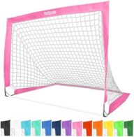 GoSports Portable Soccer Goals for Kids – 13 Color Options – Choose 4 x 3 ft or 6 x 4 ft – Team Tone Pop Up Nets for Backyard