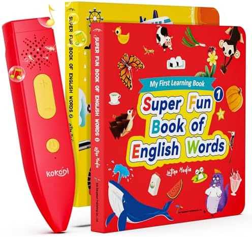 KOKODI Talking Pen Books Sets, Interactive Audio Sound Books Kids Learning Electronic Toys for Boys Girls, Autism Sensory Games, Early Educational Gifts Birthday Gifts for Toddlers Kids Age 2 3 4 5