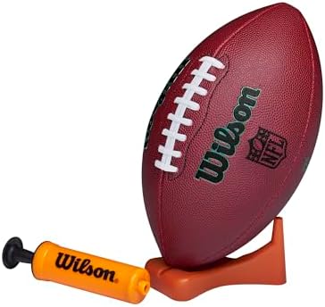 WILSON NFL Ignition Gen Green Football with Pump and Tee – Brown, Junior Size