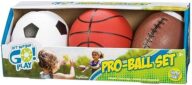 Toysmith Get Outside GO! Pro-Ball Set (Pack of 3) – Small Toddler Sports Balls for Ages 3+ – Includes 5″ Soccer, 6.5″ Football & 5″ Basketball – Indoor or Outdoor Play, Backyard Toy & Gift for Kids