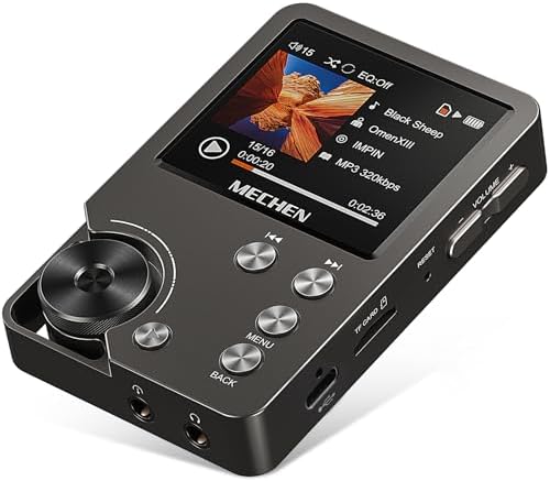 MECHEN M30 HiFi MP3 Player, Lossless DSD High Resolution Digital Audio Music Player, High-Res Portable Audio Player with 64GB Memory Card (Gray)