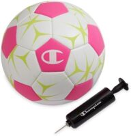 Champion Soccer Ball Youth & Adult – Matte Finish, 32-Panel Design, Enhanced Control, Sizes PVC Cover, Sizes 3,4 and 5 for Indoor & Outdoor Training, Includes 6″ Pump