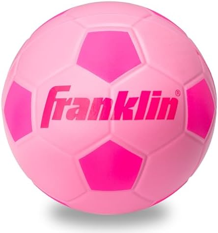 Franklin Sports Kids Foam Soccer Ball – Mini Soft Foam Youth Soccer Ball – Indoor + Outdoor Toy Soccer Ball for Kids – Probrite 6.5″ Mini Foam Ball – Soft Backyard + Practice Toy Ball – Pink