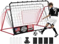 Soccer Rebounder Net, 10 Adjustable Angles 6x4FT Soccer Kickback Trainer for Passing, Ball Control & Volley Practice, Easy Setup Portable Football Training Net for Solo & Team Use