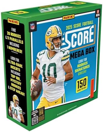 2025–26 Panini Score NFL Football Mega Box – Official Trading Cards – Mega Box Exclusive Parallels, Rookie Cards & Inserts – Sealed Retail Box