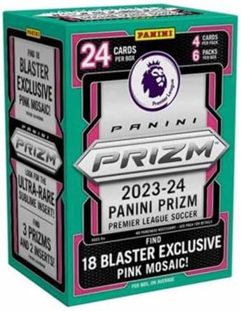 Panini 2023-24 Prizm English Premier League EPL Soccer Hobby Blaster Box (Blue Mosaic Prizms)
