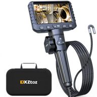 DXZtoz Two-Way Articulating Borescope with Light, Video Industrial Endoscope Inspection Camera with 0.33in Articulated Scope for Engine Automotive Aircraft Mechanics- 5.5FT