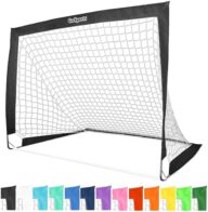 GoSports Portable Soccer Goals for Kids – 13 Color Options – Choose 4 x 3 ft or 6 x 4 ft – Team Tone Pop Up Nets for Backyard