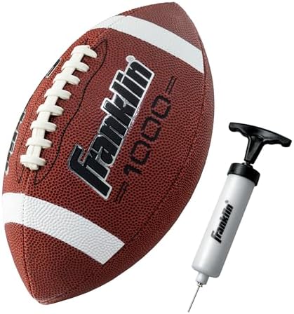 Franklin Sports Youth + Adult Footballs – Extra Grip 1000 Official Size, Junior + Pee Wee Kids – 1 + 12 Packs