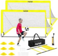 Soccer Goal, Soccer Goals for Backyard, 6x4ft Portable Pop Up Soccer Net Set, Soccer Training Equipment with Soccer Ball, Ladder and Cones