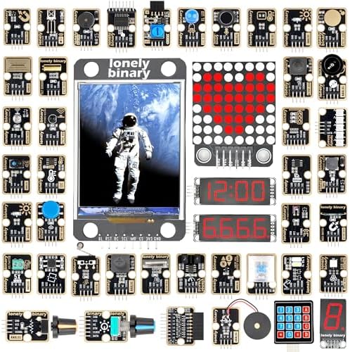 TinkerBlock 46-Piece Sensor Module Kit Gold Edition, Lead-Free | with Tutorial Sensor Kit Compatible with Arduino IDE, ESP32-S3, Raspberry Pi Pico | DIY Prototyping Starter Kit