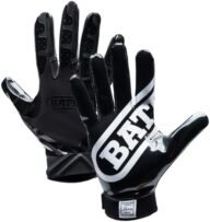 Battle Sports Double Threat Wide Receiver Football Gloves with Ultra Stick Tacky Grip Palm, Secure Fit Breathable Material & Superior Ball Control