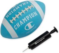 Champion Blitz Football, All-Weather Football, Enhanced Grip, Durable Rubber Cover and Molded Laces, for Outdoor Sports & Training, Includes 6 Ball Pump