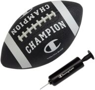 Champion Blitz Football, All-Weather Football, Enhanced Grip, Durable Rubber Cover and Molded Laces, for Outdoor Sports & Training, Includes 6 Ball Pump