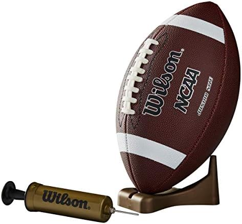 Wilson NCAA Supreme Composite Leather Football w/Pump & Tee – Junior Size, Brown