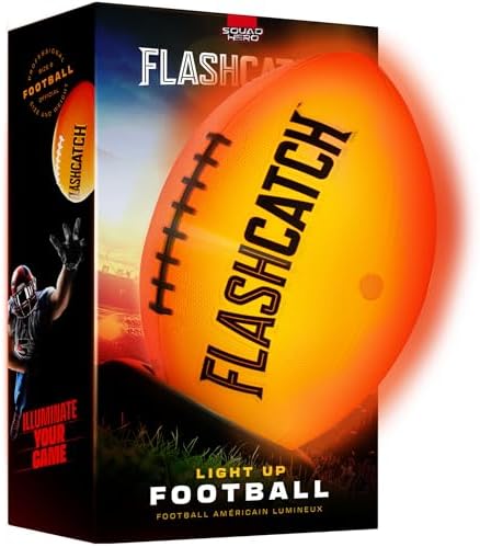 Light Up Football – Glow in the Dark Ball – NO 6 – Boys Gifts – Outdoor Sports, Birthday Gifts for Boys 8-15+ Year Old – Kids Teenage Youth Gift Ideas – Boy Toys Stuff Ages 8 9 10 11 12 13 14 15